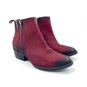 Circle G by Corral Red Leather Cowgirl Ankle Boots Size 9